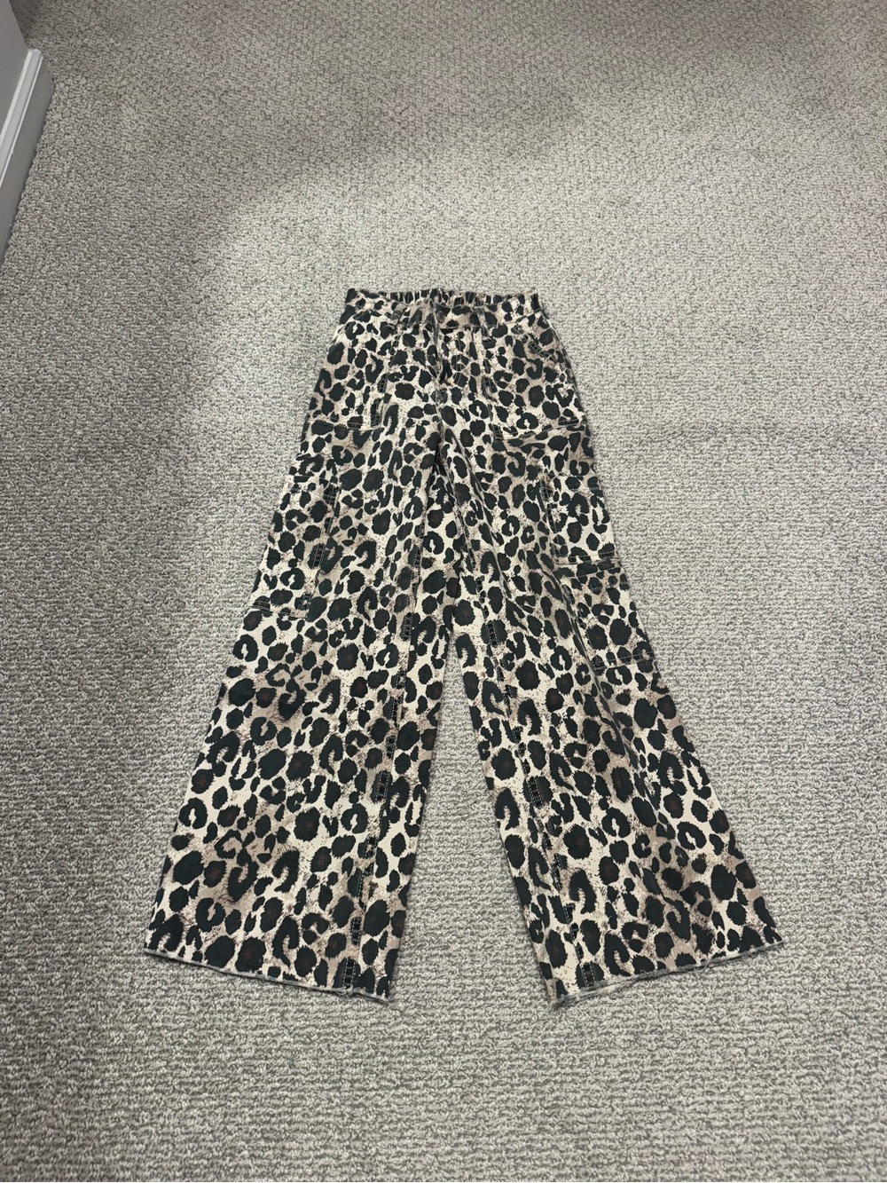 No Boundaries Leopard Print Wide Leg Pants - Black, Brown, Cream